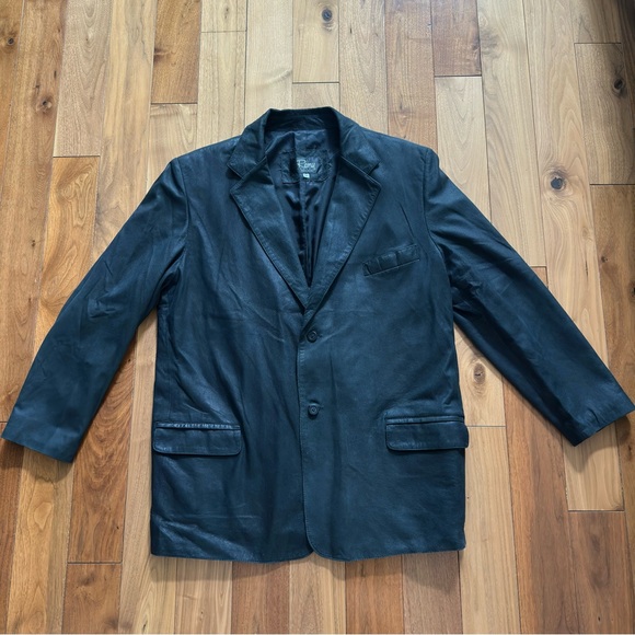 Remy Leather Men's Black Sport Coat Blazer Jacket - Size 52 XXL - Picture 1 of 9